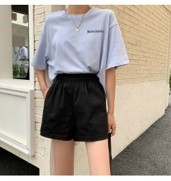 Shorts Women Summer High Elastic Waist Lovely Girls Korean Style Students Streetwear All-match Pure Simple Leisure Lady Basic...