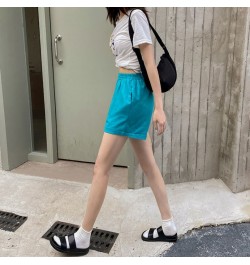 Shorts Women Summer High Elastic Waist Lovely Girls Korean Style Students Streetwear All-match Pure Simple Leisure Lady Basic...