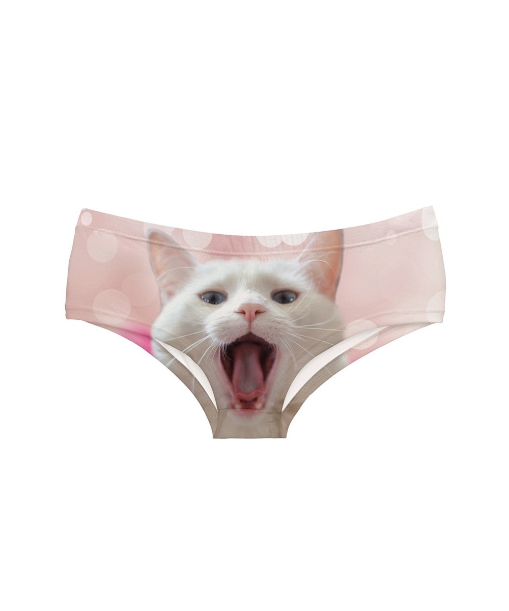 Super Soft Women 3D Panties Underwear CAT Meow Kitty Funny Print Kawaii Push Up Briefs Lingerie Thong for Female $14.45 - Und...