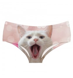 Super Soft Women 3D Panties Underwear CAT Meow Kitty Funny Print Kawaii Push Up Briefs Lingerie Thong for Female $14.45 - Und...