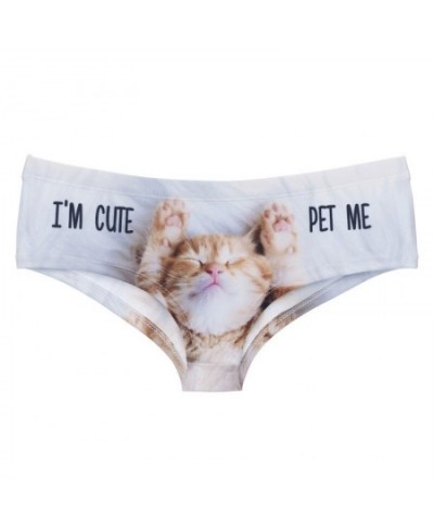 Super Soft Women 3D Panties Underwear CAT Meow Kitty Funny Print Kawaii Push Up Briefs Lingerie Thong for Female $14.45 - Und...