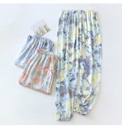 2023 Spring/Summer New Women's Sleeping Pants Viscous Fiber Gongsatin Ladies Beach Pants Mosquito Proof Pants Flower Home Pan...