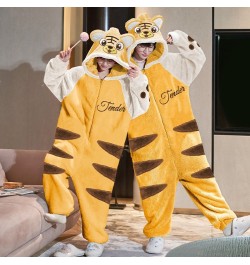 Couples Pajamas Jumpsuits Women Men Adult Winter Thicken Hoodies Pyjamas Sleepwear Anime Cat Korean Loose Onesie Soft Warm Ho...