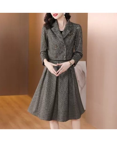 Suit Coat Skirt Two-Piece Women's Autumn And Winter Clothes High-End Fashion Temperament Professional Blazer Skirt Set T1059 ...