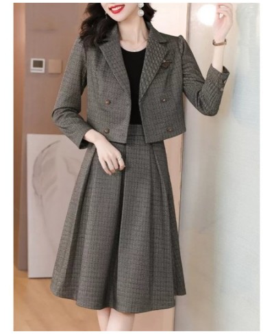 Suit Coat Skirt Two-Piece Women's Autumn And Winter Clothes High-End Fashion Temperament Professional Blazer Skirt Set T1059 ...