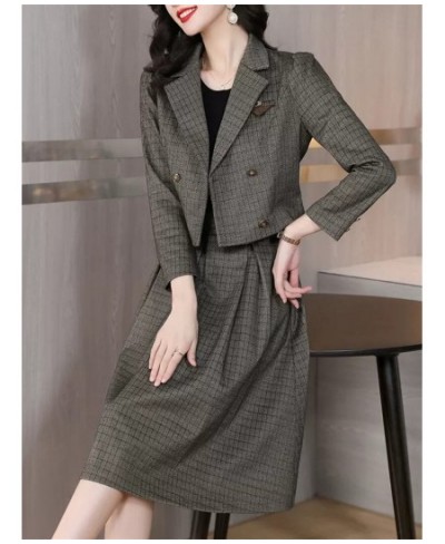 Suit Coat Skirt Two-Piece Women's Autumn And Winter Clothes High-End Fashion Temperament Professional Blazer Skirt Set T1059 ...