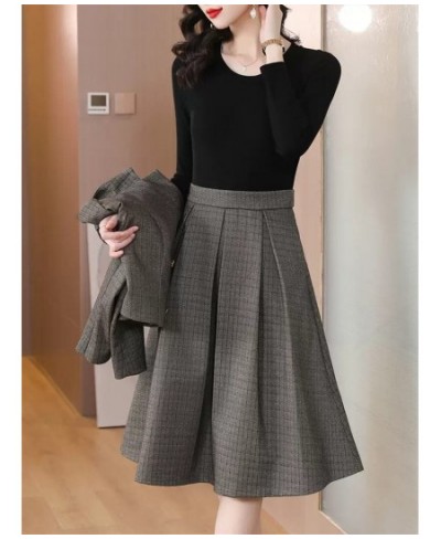 Suit Coat Skirt Two-Piece Women's Autumn And Winter Clothes High-End Fashion Temperament Professional Blazer Skirt Set T1059 ...