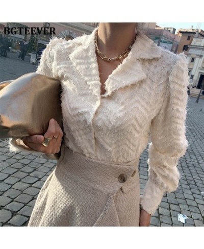 Elegant Notched Collar Women Tassels Shirts Blouses 2023 Spring New Single-breasted Female Workwear Shirts Tops Blusas $42.60...