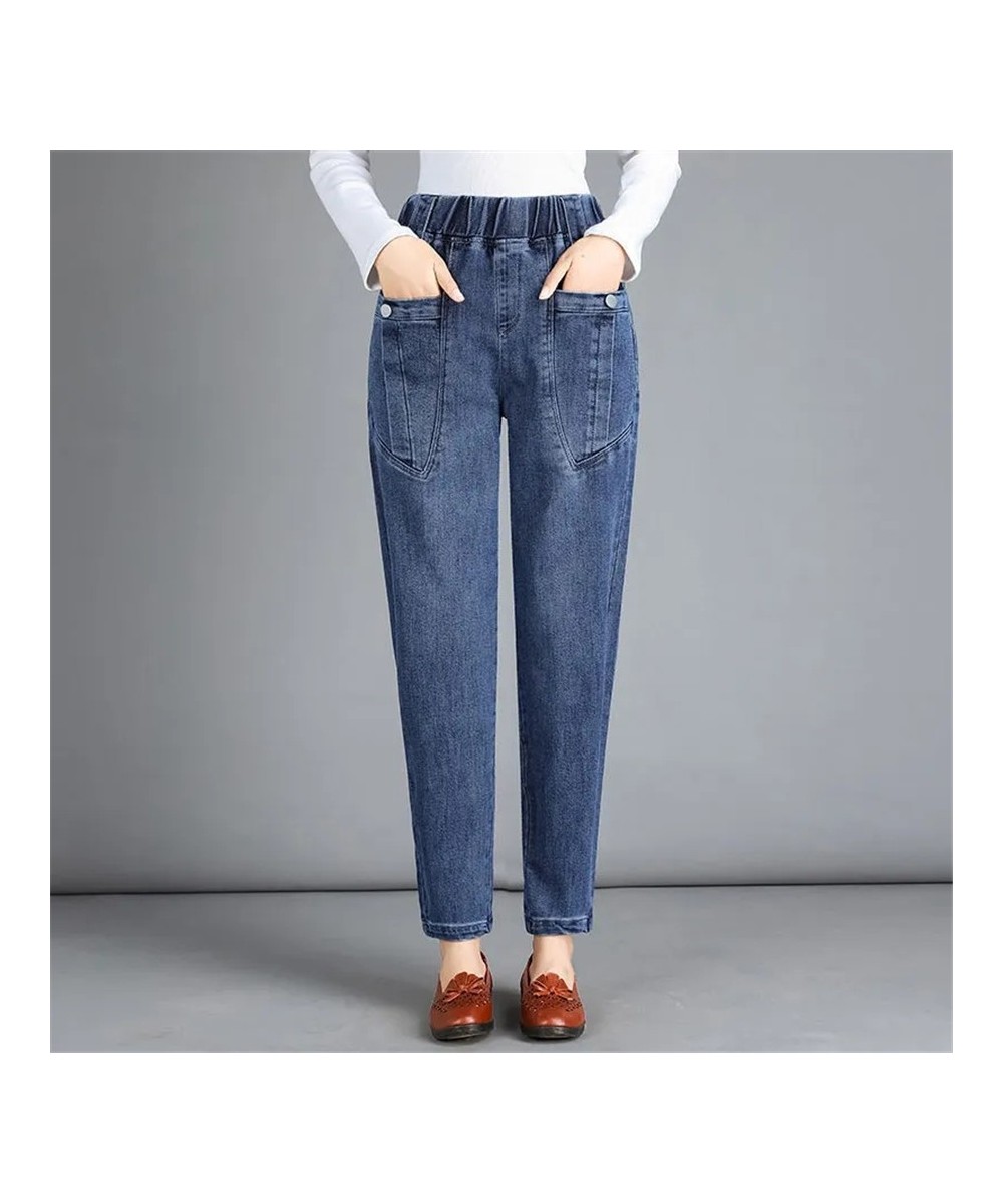 Elastic High Waist Do Old Baggy Jeans Vintage Women Harem Pants Casual Denim Trousers Oversize Capris Korean Streetwear $43.6...