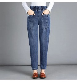 Elastic High Waist Do Old Baggy Jeans Vintage Women Harem Pants Casual Denim Trousers Oversize Capris Korean Streetwear $43.6...