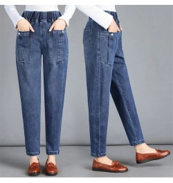 Elastic High Waist Do Old Baggy Jeans Vintage Women Harem Pants Casual Denim Trousers Oversize Capris Korean Streetwear $43.6...