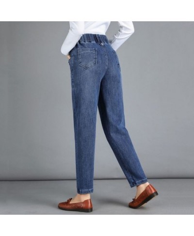 Elastic High Waist Do Old Baggy Jeans Vintage Women Harem Pants Casual Denim Trousers Oversize Capris Korean Streetwear $43.6...