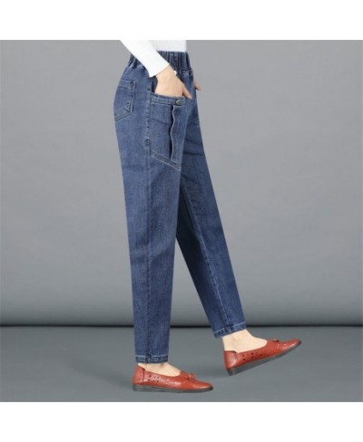 Elastic High Waist Do Old Baggy Jeans Vintage Women Harem Pants Casual Denim Trousers Oversize Capris Korean Streetwear $43.6...