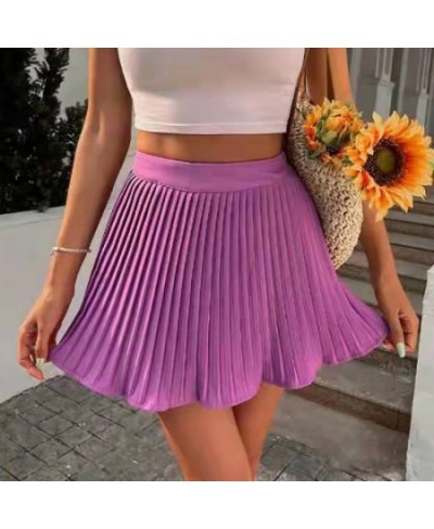 Elegant Slim All Match Pleated Skirts High Waist Elastic Party Skirt Fashion Solid Ruffles Spring Lady High Street Skirt 2022...