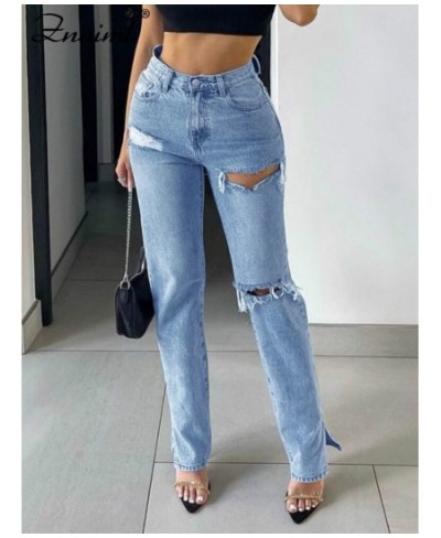 2023 Baggy Cargo Jeans Women High Waist Straight Ripped Split Streetwear Vintage Pants Denim Trousers Female y2k Clothes $58....