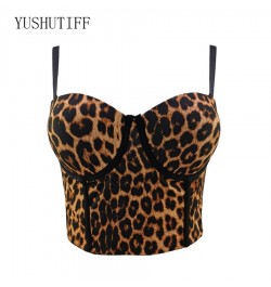 2023 Summer Leopard Print Sexy Top For Nightclub Female Crop Top Sleeveless Top Women Camis Tops With Built In Bra Push Busti...