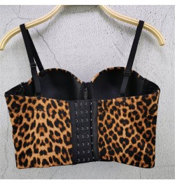 2023 Summer Leopard Print Sexy Top For Nightclub Female Crop Top Sleeveless Top Women Camis Tops With Built In Bra Push Busti...