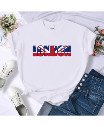 London British Flag Patriotic Tshirt Women Street Personality Crop Top Hip Hop Casual Short Sleeve Soft Cool Cute Tshirts Wom...