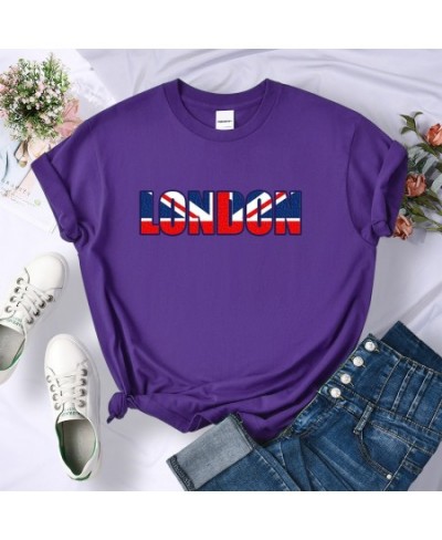 London British Flag Patriotic Tshirt Women Street Personality Crop Top Hip Hop Casual Short Sleeve Soft Cool Cute Tshirts Wom...