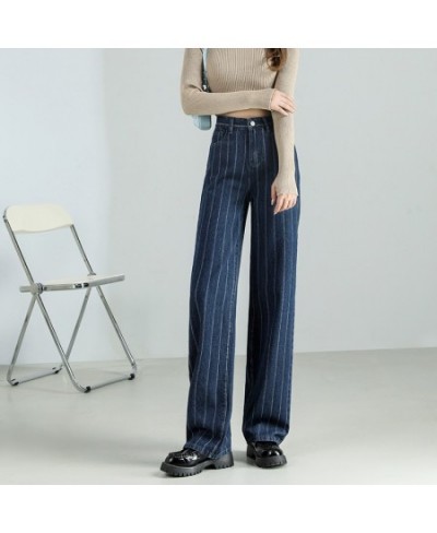 Stripe Jeans Straight Pants Loose High Waist Plus Size Women Casual Fashion Retro Cowboy Wide Leg Trousers 2022 New $43.10 - ...