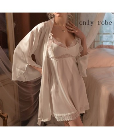 Satin Robes Female Intimate Lingerie Sleepwear Silky Bridal Wedding Gift Casual Kimono Bathrobe Nightgown Sexy Nightwear $31....