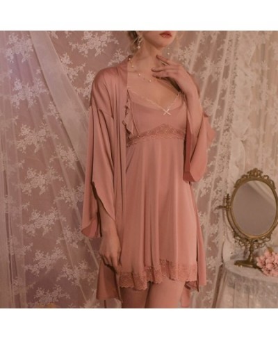 Satin Robes Female Intimate Lingerie Sleepwear Silky Bridal Wedding Gift Casual Kimono Bathrobe Nightgown Sexy Nightwear $31....