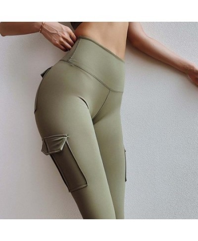 New Multi Pocket Leggings Women Patchwork High Waist Tooling Leggins Female Skinny Breathable Workout Legging Fitness $31.22 ...