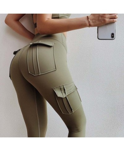 New Multi Pocket Leggings Women Patchwork High Waist Tooling Leggins Female Skinny Breathable Workout Legging Fitness $31.22 ...