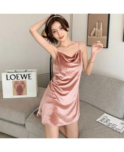 Womens Velvet Pajamas Sexy Nightdress Robe Set Sleepwear Pijama Pajamas Suit Female Sleep 2 Piece Set Women'S Home Nightwear ...