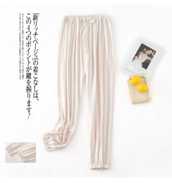 Spring Women Sleepwear Home Pants Plaid Striped Design Cotton Velvet Large Size Pajama Pants Ladies Simple Legging Home Pants...