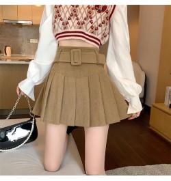 4 Colors Corduroy Mini Skirts Women with Sashes Sexy Cute Solid Harajuku Autumn High Waist Faldas Pleated Preppy Korean Style...