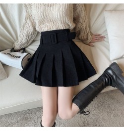 4 Colors Corduroy Mini Skirts Women with Sashes Sexy Cute Solid Harajuku Autumn High Waist Faldas Pleated Preppy Korean Style...