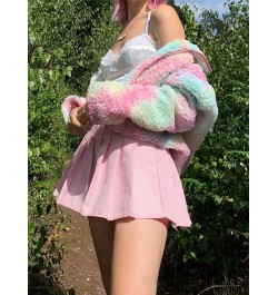 Fairycore Pleated Mini Skirt Pink High Waist A Line Short Kawaii Aesthetic Outfit Japanese Style Skirts Y2K Party Women $31.9...