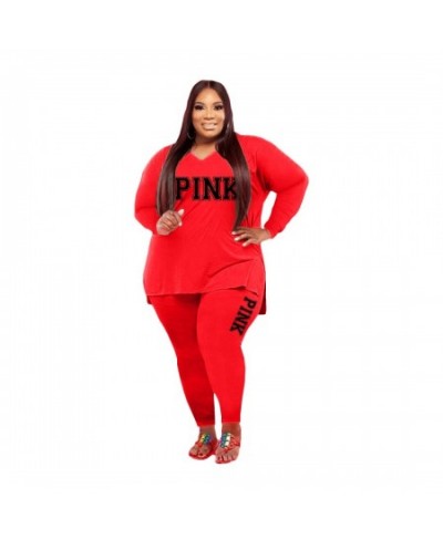 XL-5XL Fall 2023 Plus size Women Clothing Two Piece Set Fashion Long Sleeve V Neck top And Pants Print 2 Piece Suit Outfit $4...