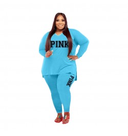 XL-5XL Fall 2023 Plus size Women Clothing Two Piece Set Fashion Long Sleeve V Neck top And Pants Print 2 Piece Suit Outfit $4...