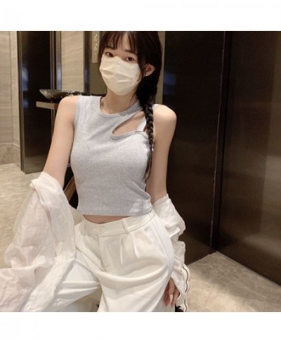 Irregular Beautiful Back Vest Girl Integrated Chest Pad Korean Fashion Tanks Outside Wear Pure Cotton Chestwipe Crop Top $25....