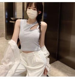 Irregular Beautiful Back Vest Girl Integrated Chest Pad Korean Fashion Tanks Outside Wear Pure Cotton Chestwipe Crop Top $25....