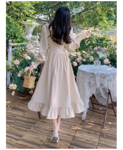 Vintage Preppy Style Dress Women Elegant Korean Fashion Ruffles Patchwork Bow 2023 Spring Long Sleeve Dresses Loose $39.79 - ...