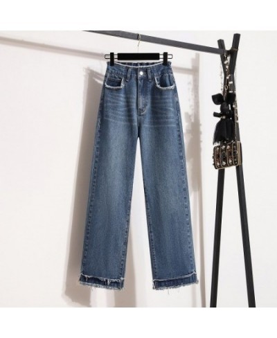Baggy Jeans Wash Wide Leg Women Korean Fashion High Waisted Blue Long Denim Pants Straight Streetwear Loose Casual Mom Jeans ...