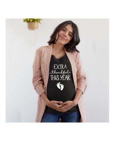 Extra Thankful This Year Maternity Shirts for Women Pregnancy Shirts Announce Pregnancy Im Pregnant T Shirt Clothes $19.46 - ...