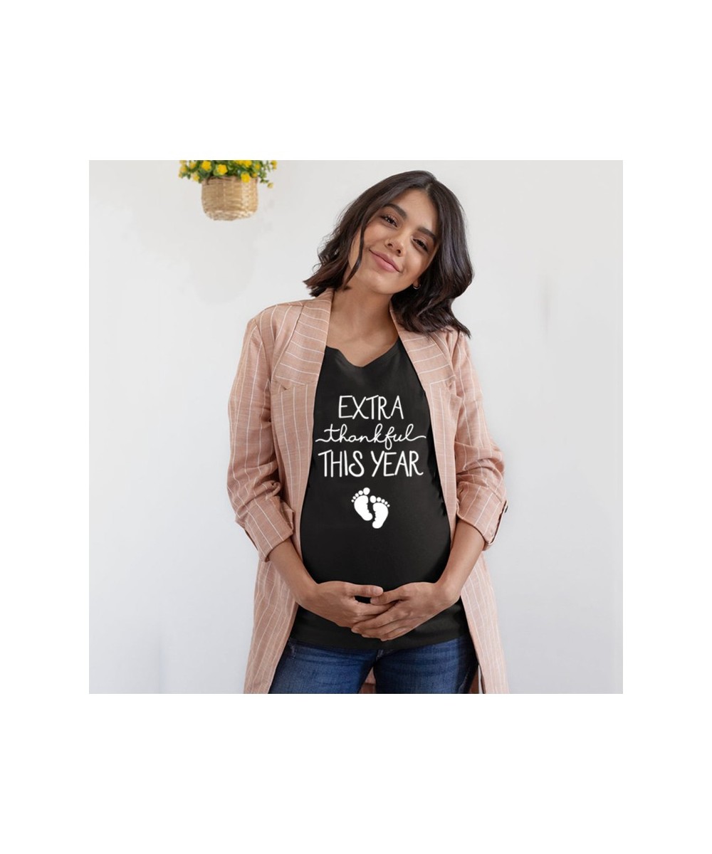 Extra Thankful This Year Maternity Shirts for Women Pregnancy Shirts Announce Pregnancy Im Pregnant T Shirt Clothes $19.46 - ...