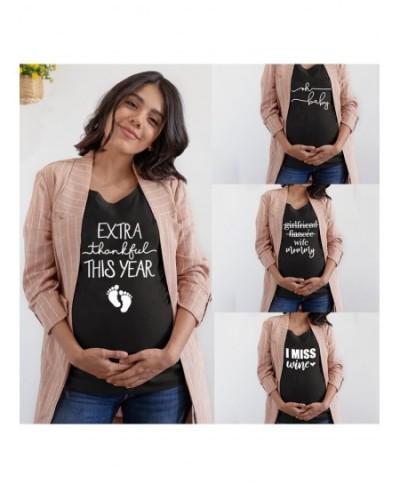 Extra Thankful This Year Maternity Shirts for Women Pregnancy Shirts Announce Pregnancy Im Pregnant T Shirt Clothes $19.46 - ...