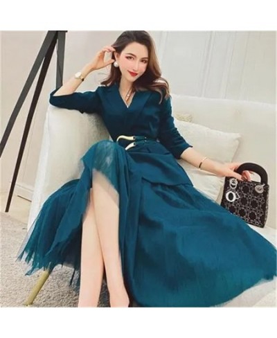 Solid Blazer With Belt + Midi Pleated Skirt Women 2 Piece Set Office Vintage Office Lady Long Sleeve Suit Jacket Chic Skirt $...