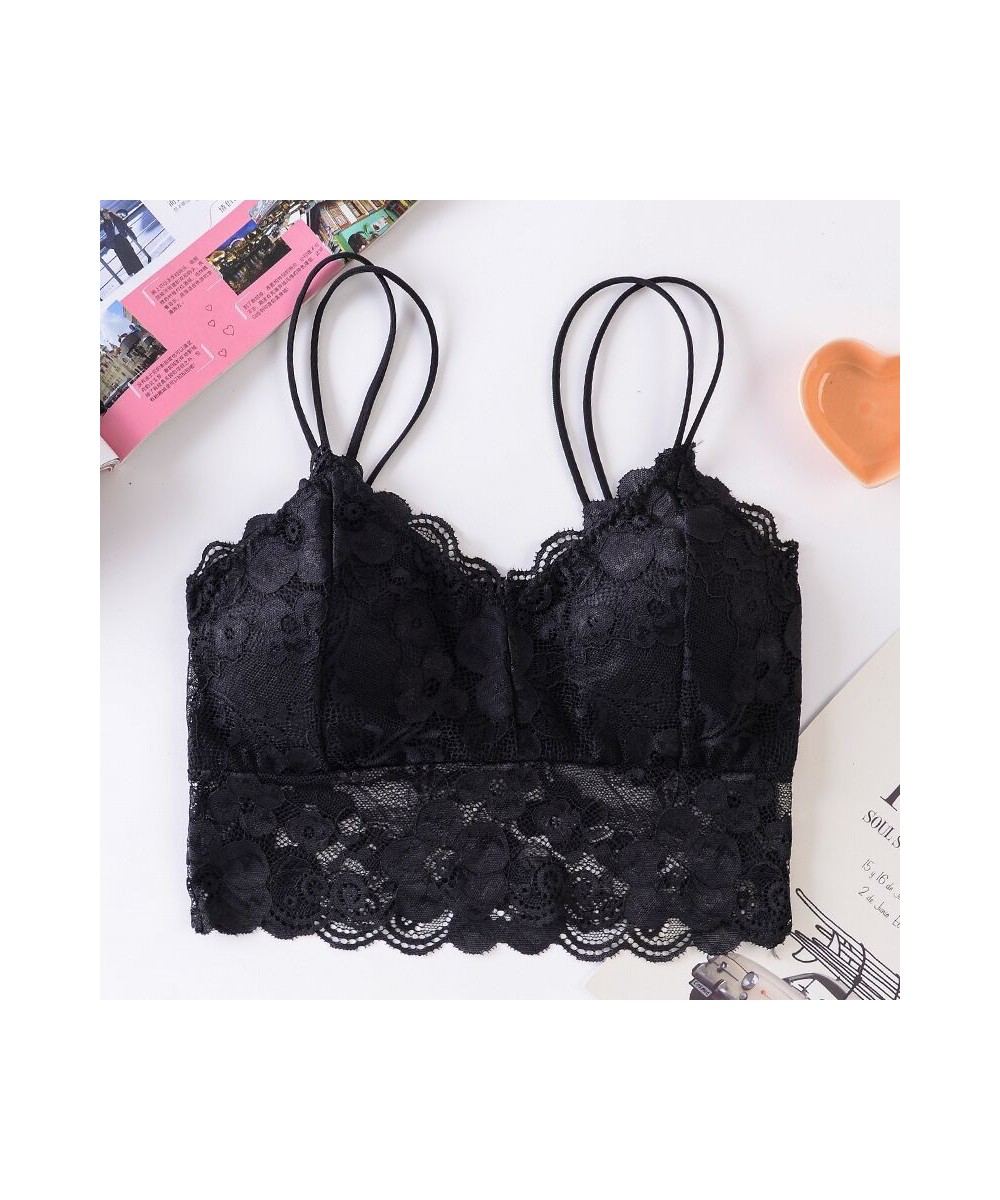 Women Lace Bra Wrapped Chest Beauty Back Underwear Women Fashion Belt Chest Padded Camisole $14.08 - Underwear