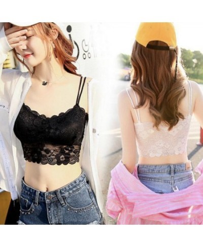 Women Lace Bra Wrapped Chest Beauty Back Underwear Women Fashion Belt Chest Padded Camisole $14.08 - Underwear