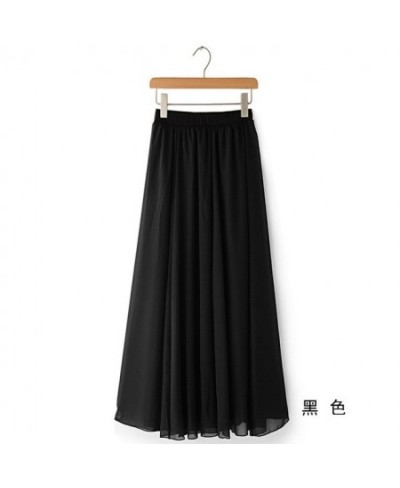 2022 Summer Women Chiffon Long Skirt A-Line Skirts Women Elastic High Waist Maxi Skirts Elegant Solid Skirts Femme Streetwear...