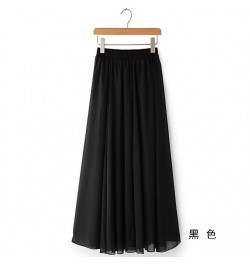 2022 Summer Women Chiffon Long Skirt A-Line Skirts Women Elastic High Waist Maxi Skirts Elegant Solid Skirts Femme Streetwear...