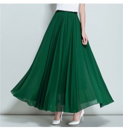 2022 Summer Women Chiffon Long Skirt A-Line Skirts Women Elastic High Waist Maxi Skirts Elegant Solid Skirts Femme Streetwear...