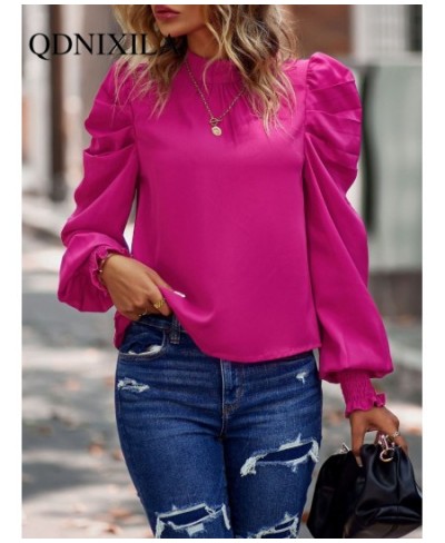 Outerwear Summer Blouses Woman 2023 Puff Sleeve Temperament Commuting Casual Shirts & Blouses Clothing Female Top Women $38.0...