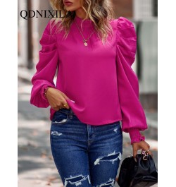 Outerwear Summer Blouses Woman 2023 Puff Sleeve Temperament Commuting Casual Shirts & Blouses Clothing Female Top Women $38.0...